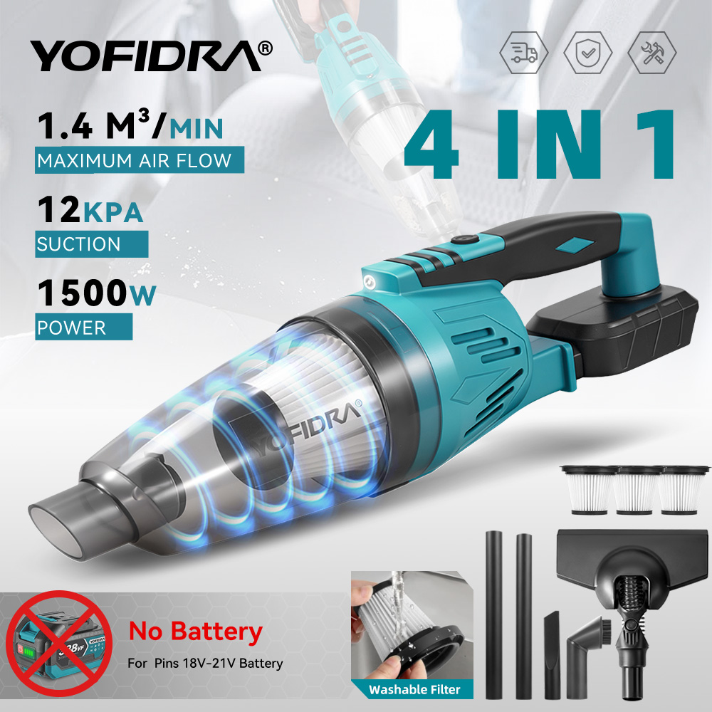 Power Tools Automotive - YOFIDRA 1500W 12KPA Elektrische Stofzuiger 4IN1
