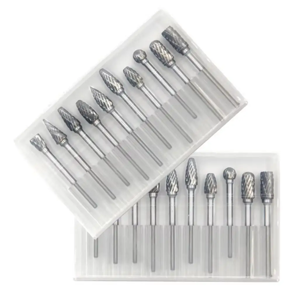 Rotary Tool Kit - 10-delige set hardmetalen freesjes, 3mm schacht,