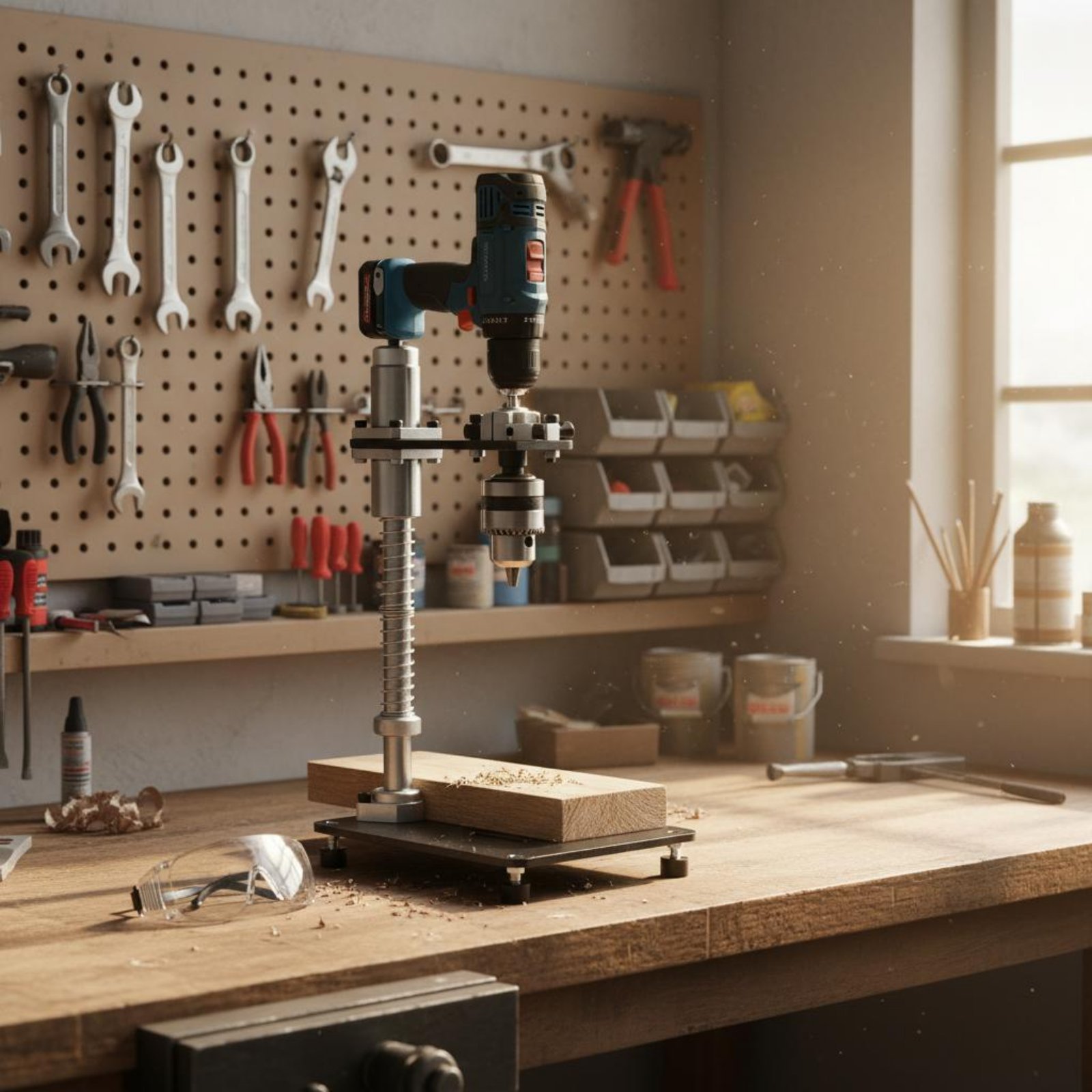 Power Tools Guide - Handboormachine-standaard Stabiele klemvoorziening Perpendicular Drilling Guide
