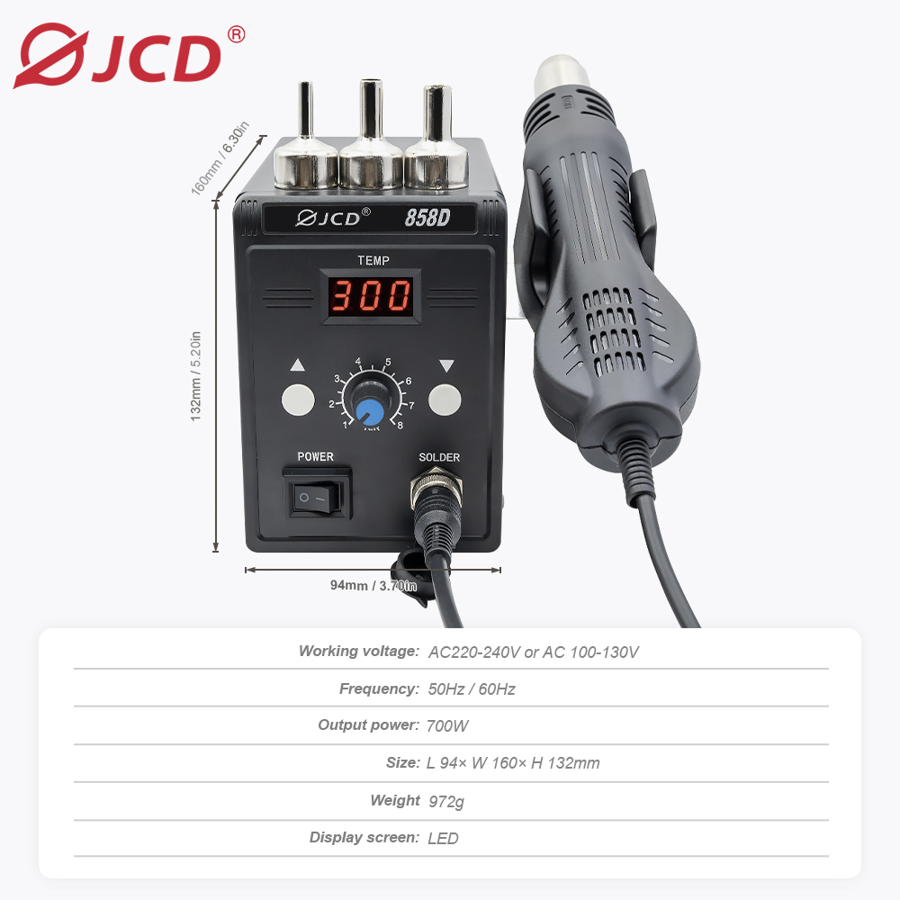 JCD Heteluchtpistool 858D BGA  - Heat Gun Variable recensie en prijs