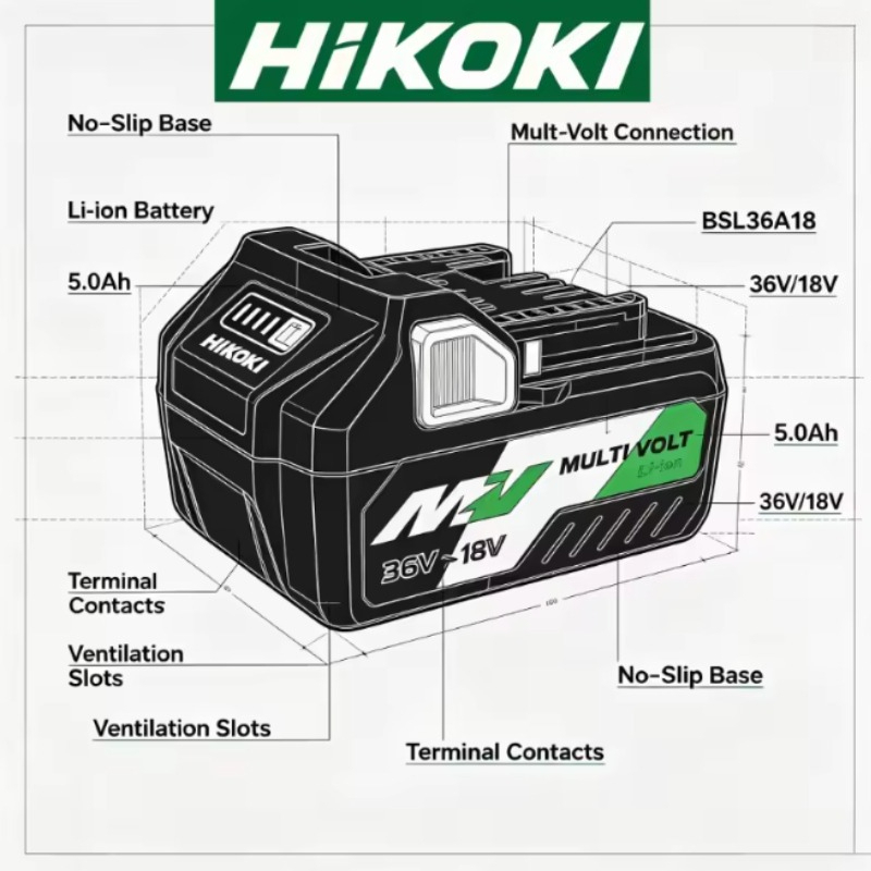 Originele HiKOKI 18V 5Ah oplaa - Power Tools Hikoki recensie en prijs